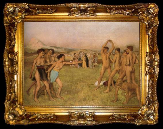 framed  Edgar Degas Young Spartans Exercising, ta009-2